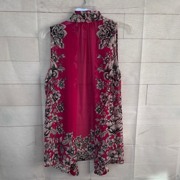 Susan Graver Pink Floral Top and Vest Set NWOT size small - Picture 6 of 8